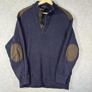 Cremieux Collection Men’s Pullover  Henley Sweater 1/4 Buttons Large